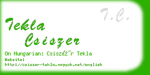 tekla csiszer business card